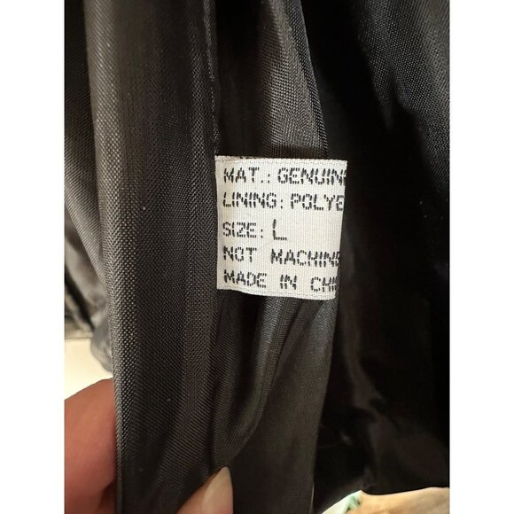 Leather Riding Jacket Mens Large Eagle Patch God Bless America Moto Vintage 80's - Picture 5 of 14